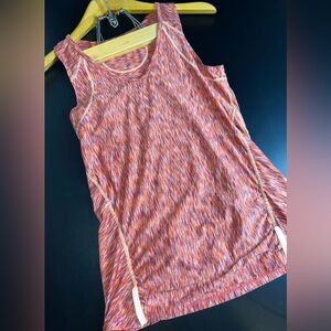 Athleta Pop Space Dye Run Reflective Zip Pocket Multi Active Tank Top size S EUC